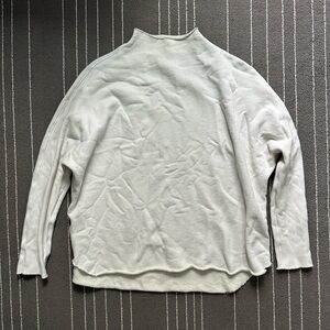 Frank & Eileen Effie Ivory Cotton Funnel Neck Sweatshirt